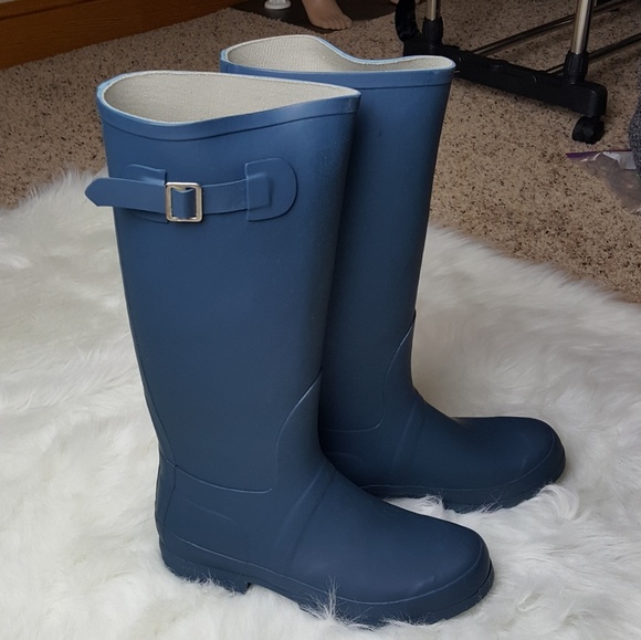 blue rain boots womens